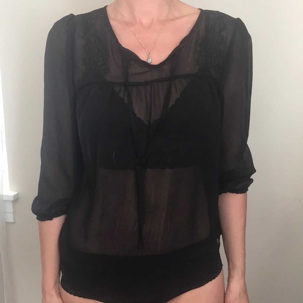 Black Sheer Top